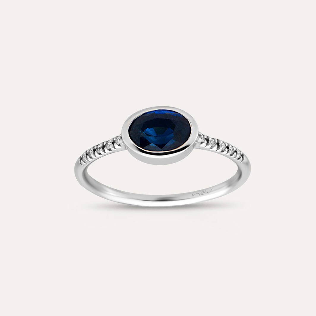 1.43 CT Multicolor Sapphire and Diamond Ring