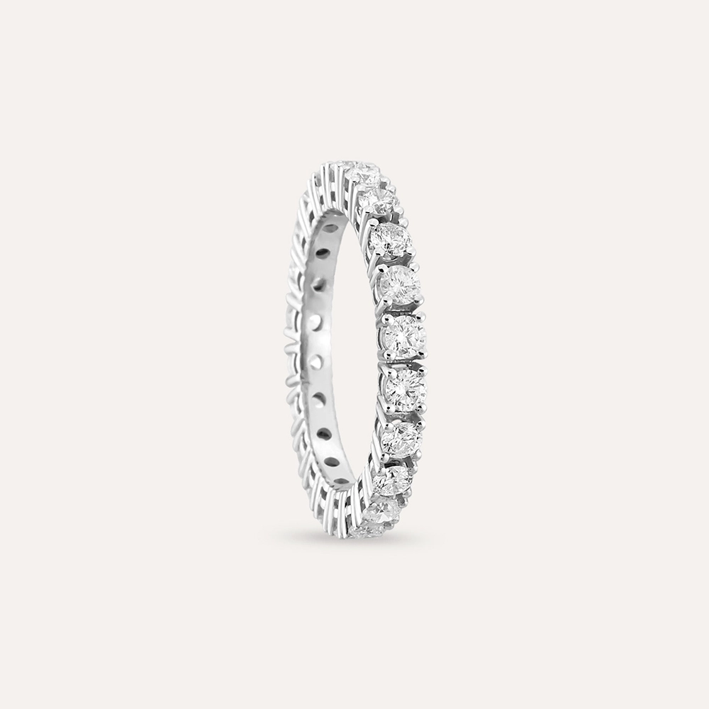1.47 CT Diamond White Gold Eternity Ring - 5