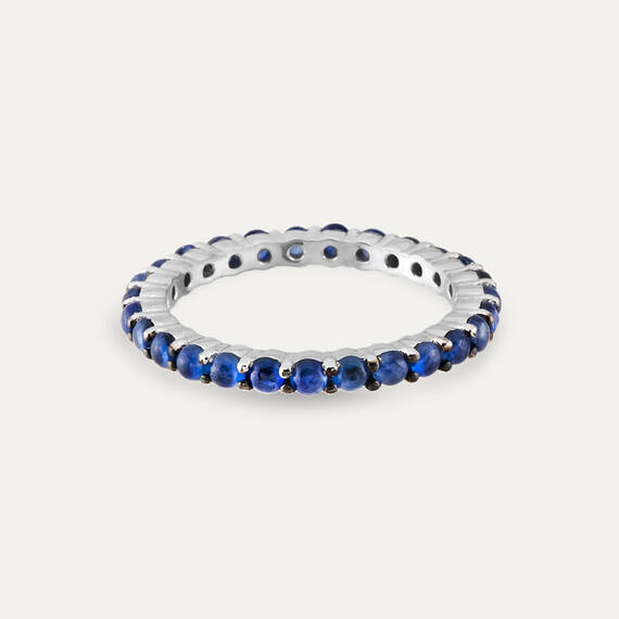 1.87 CT Sapphire Eternity Ring - 7