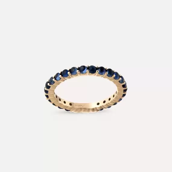 1.63 CT Sapphire Rose Gold Eternity Ring - 1