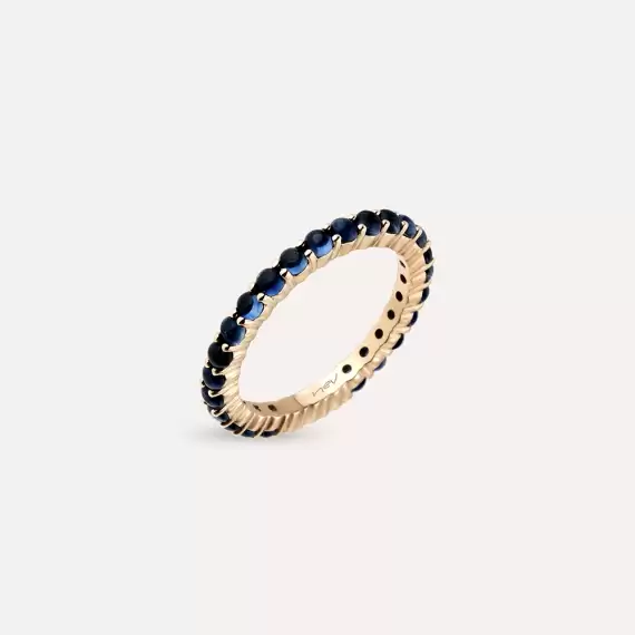 1.63 CT Sapphire Rose Gold Eternity Ring - 2