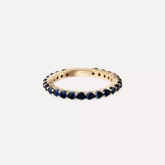 1.63 CT Sapphire Rose Gold Eternity Ring - 3