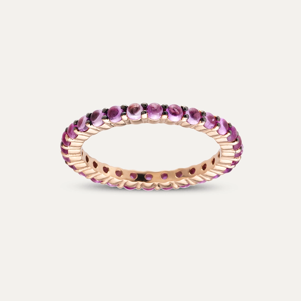 1.98 CT Purple Sapphire Rose Gold Eternity Ring - 2