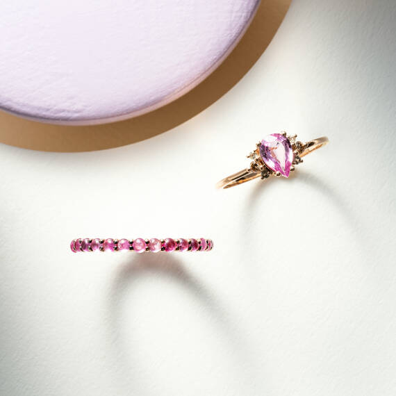 1.98 CT Purple Sapphire Rose Gold Eternity Ring - 3