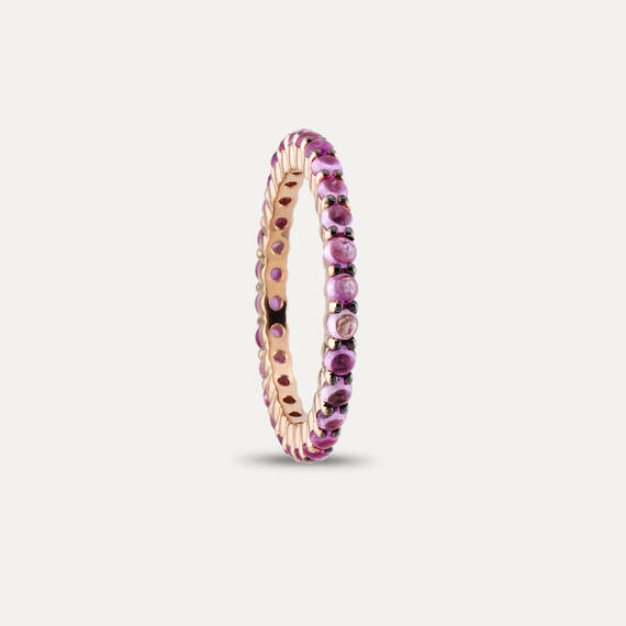 1.98 CT Purple Sapphire Rose Gold Eternity Ring - 4