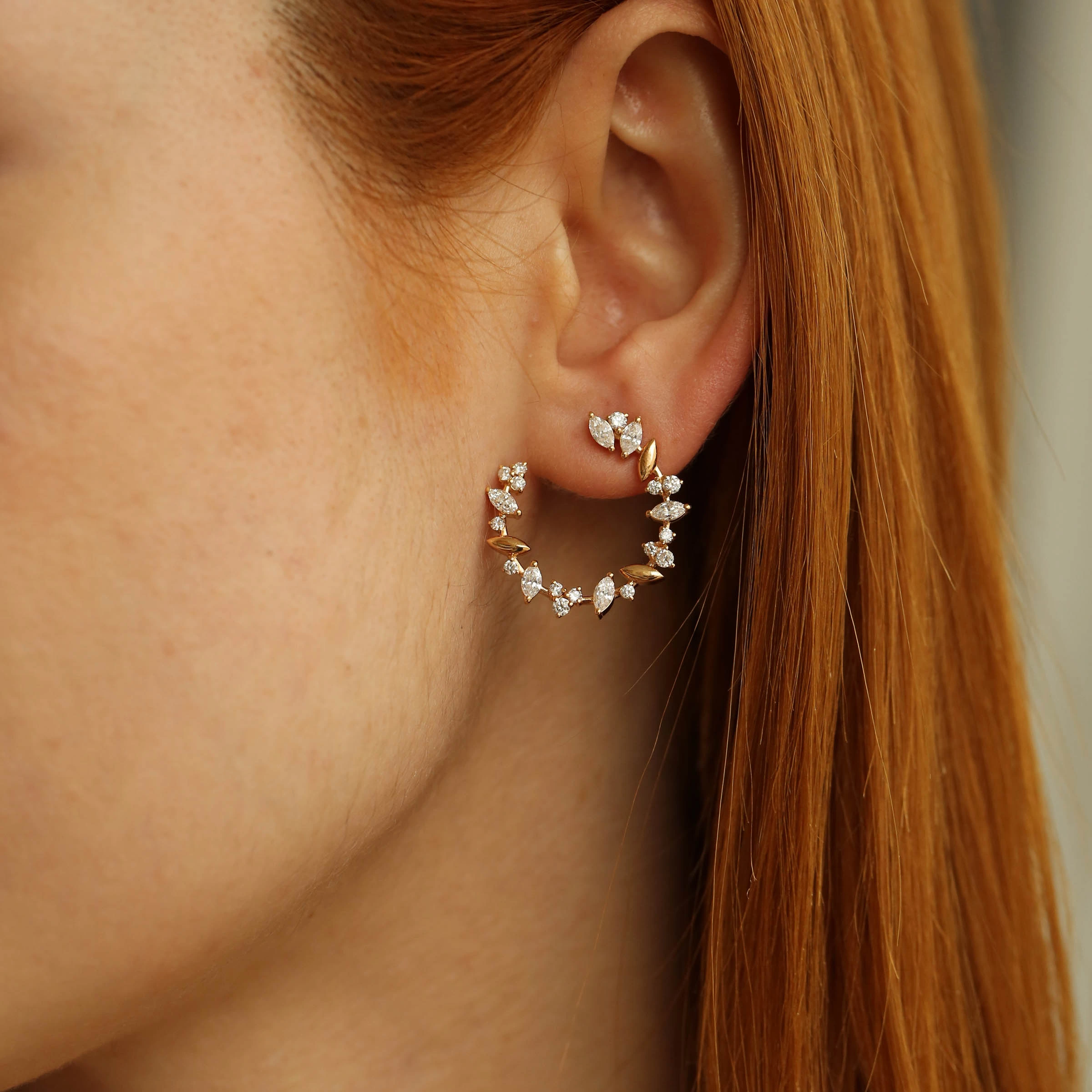 1.82 CT Marquise Cut Diamond Earring - 2