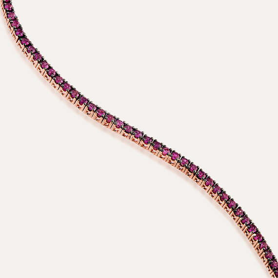 1.84 CT Ruby Rose Gold Tennis Bracelet - 1