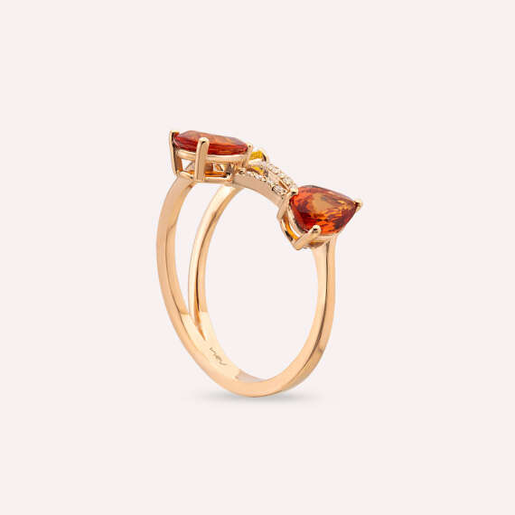 1.88 CT Multicolor Sapphire and Diamond Rose Gold Ring - 5