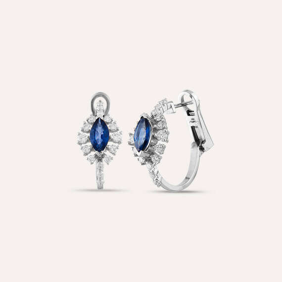 1.97 CT Sapphire and Diamond White Gold Earring - 1