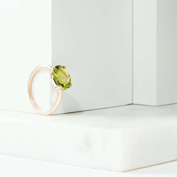 2.6 CT Peridot Rose Gold Ring - 2