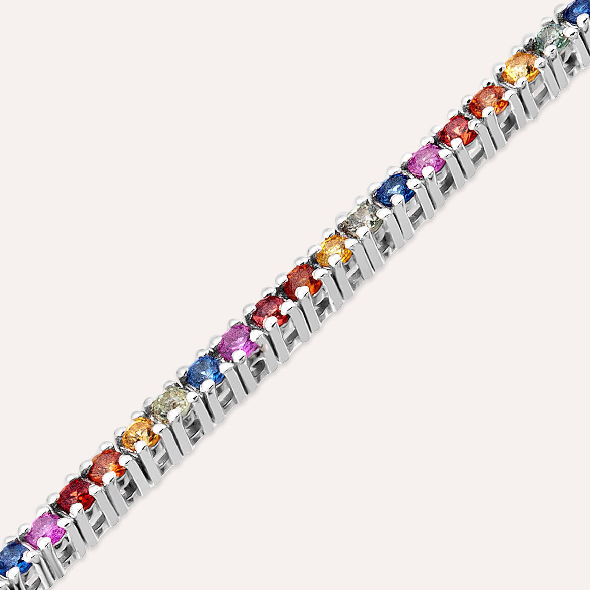 2.02 CT Multicolor Sapphire Tennis Bracelet