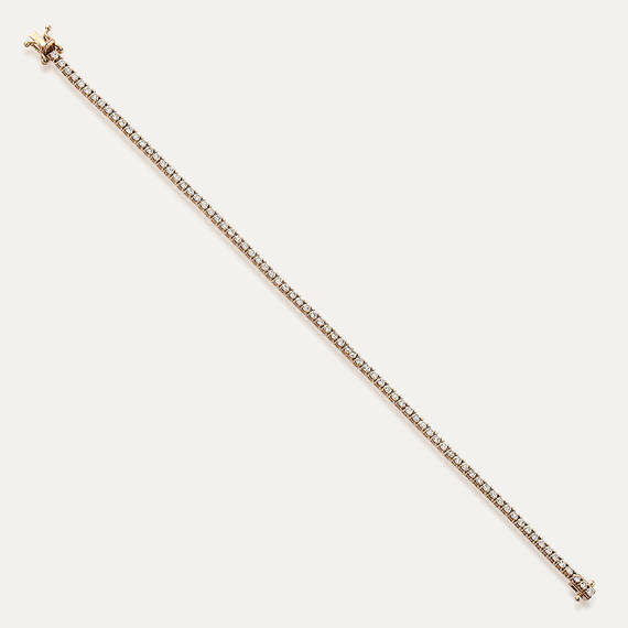 2.03 CT Diamond Rose Gold Tennis Bracelet - 4