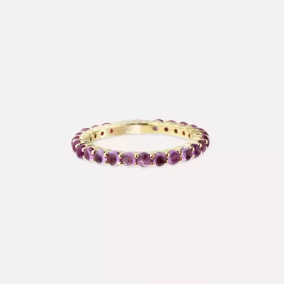 2.04 CT Pink Sapphire Rose Gold Eternity Ring - 3