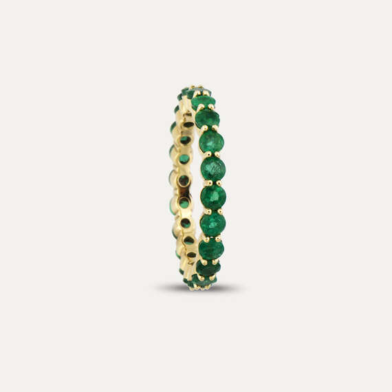 2.08 CT Emerald Eternity Ring - 6