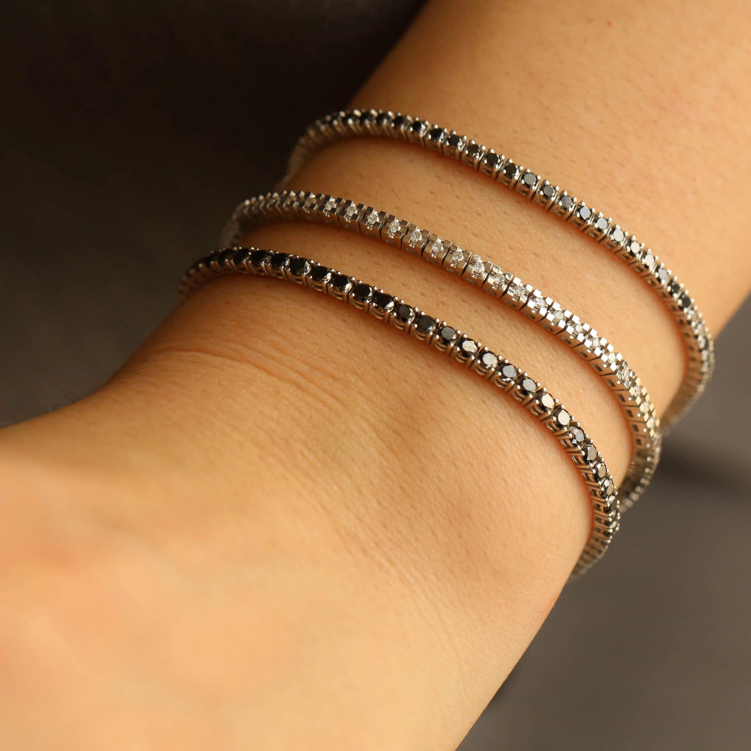 2.16 CT Black Diamond Tennis Bracelet - 2