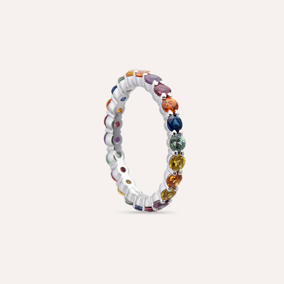2.43 CT Multicolor Safir Taşlı Tamtur Yüzük - 7