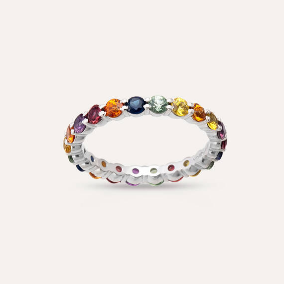 2.43 CT Multicolor Safir Taşlı Tamtur Yüzük - 4