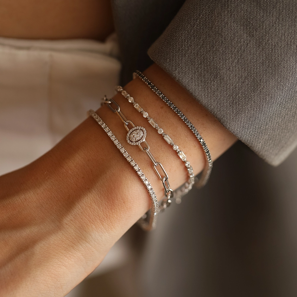 Baguette cut sales diamond bracelet