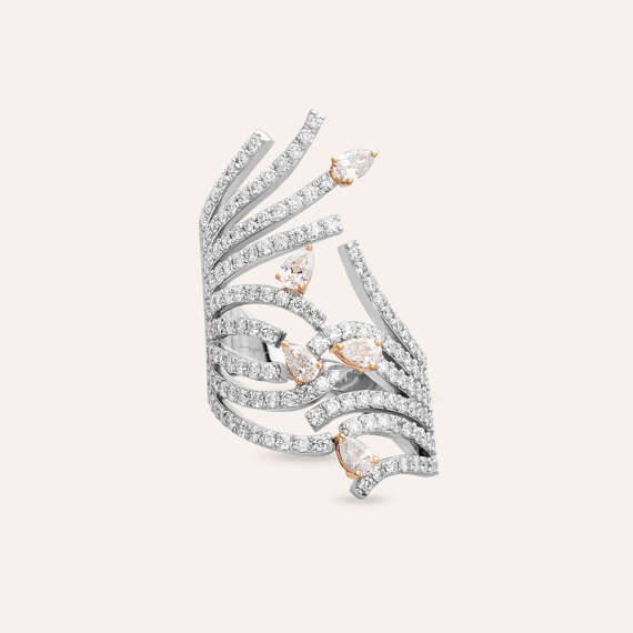 2.39 CT Pear Cut Diamond White Gold Ring - 4