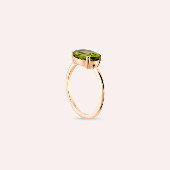 2.60 CT Peridot Taşlı Rose Altın Yüzük - 6