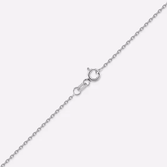 2.65 CT Baguette and Pear Cut Diamond White Gold Necklace - 5
