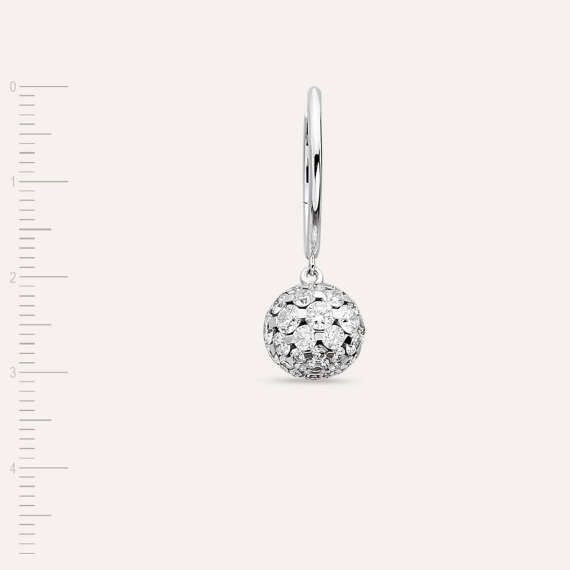 2.74 CT Diamond White Gold Sphere Single Earring - 4