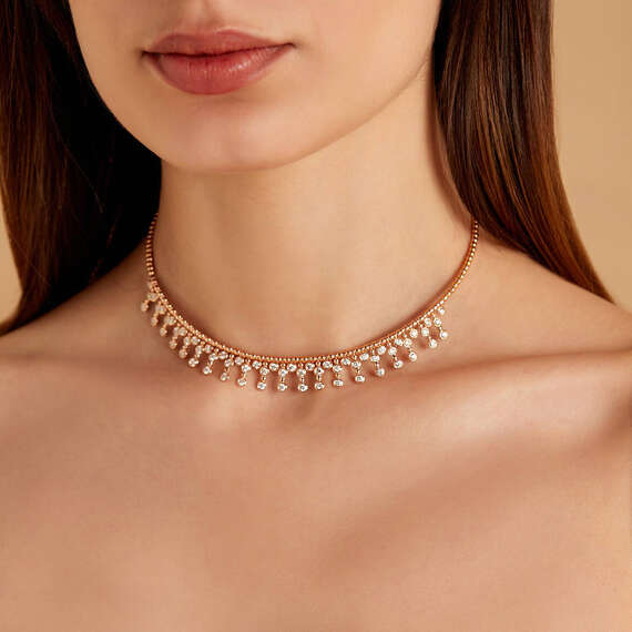 2.80 CT Diamond Rose Gold Necklace - 2