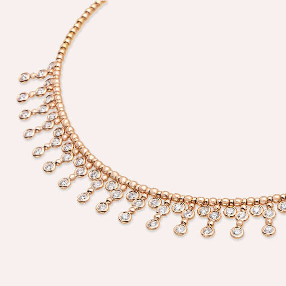 2.80 CT Diamond Rose Gold Necklace - 3