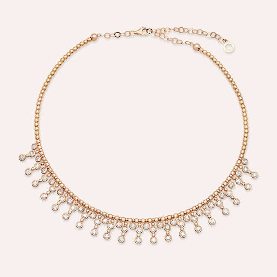 2.80 CT Diamond Rose Gold Necklace - 1