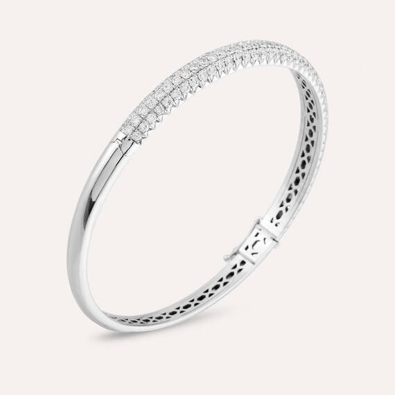 2.91 CT Diamond White Gold Cuff Bracelet - 3