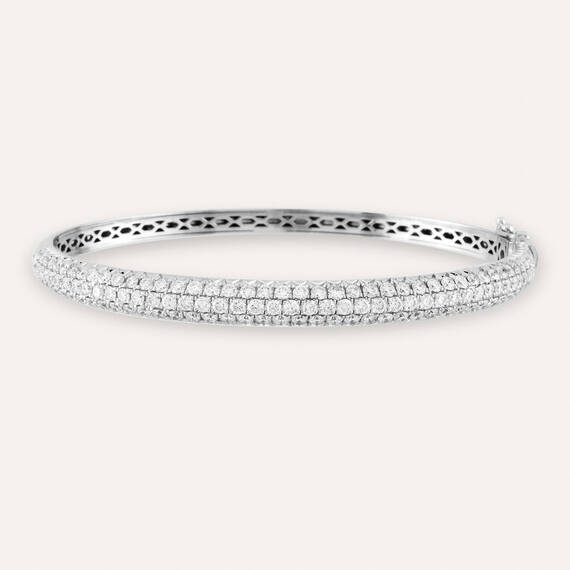 2.91 CT Diamond White Gold Cuff Bracelet - 1