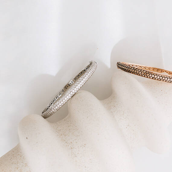 2.91 CT Pırlanta Kelepçe Beyaz Altın Bilezik - 6