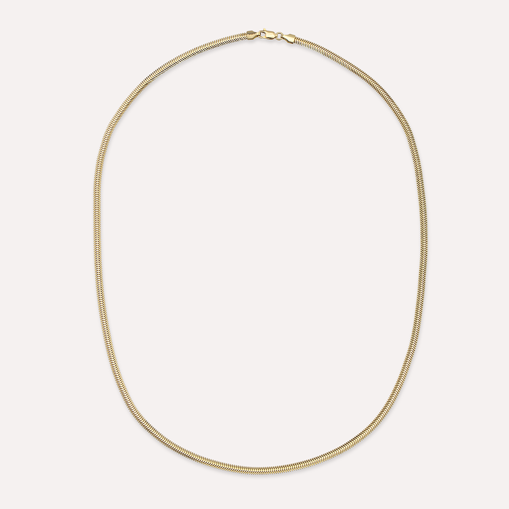 3 MM Herringbone Chain Necklace - 2