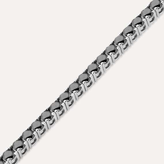 3.35 CT Black Diamond Tennis Bracelet - 4