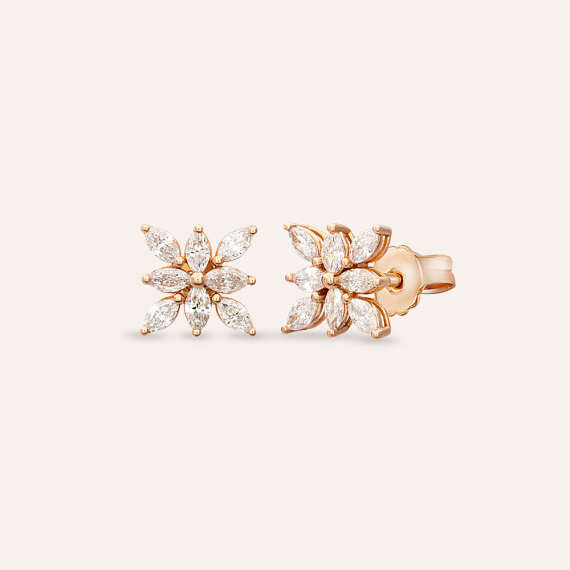 4.00 CT Marquise Cut Diamond Rose Gold Earring - 2