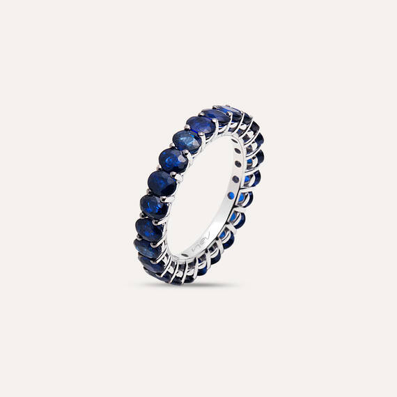 5.56 CT Oval Kesim Safir Taşlı Tamtur Yüzük - 3