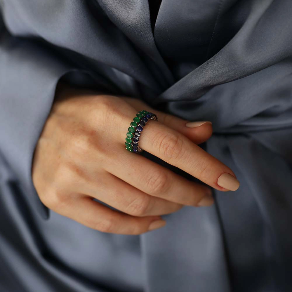 5.56 CT Oval Kesim Safir Taşlı Tamtur Yüzük - 4