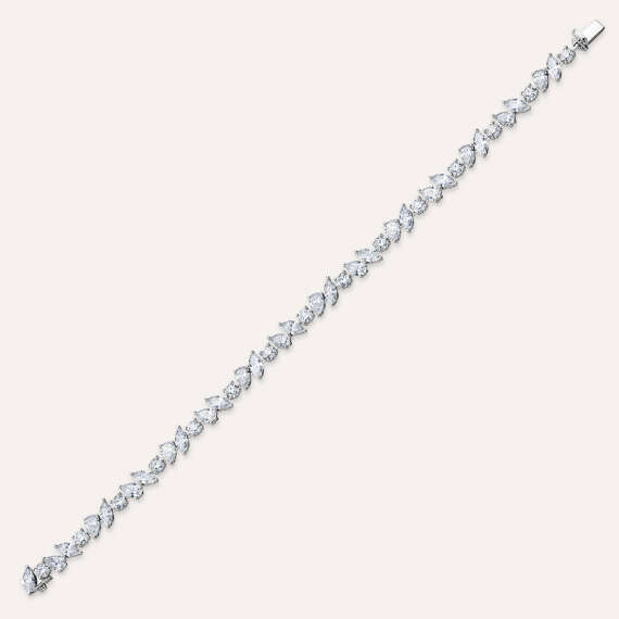 8.33 CT Marquise and Pear Cut Diamond White Gold Bracelet - 3