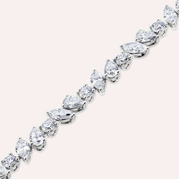 8.33 CT Marquise and Pear Cut Diamond White Gold Bracelet - 4