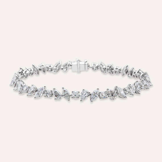 8.33 CT Marquise and Pear Cut Diamond White Gold Bracelet - 1