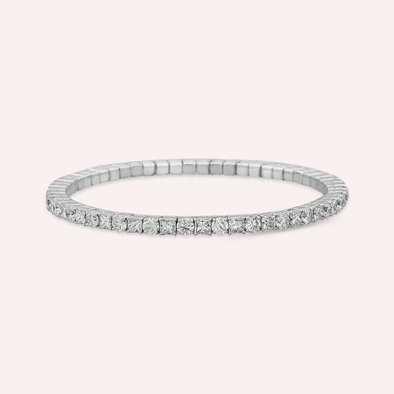 8.68 CT Princess Cut Diamond White Gold Tennis Bracelet - 3