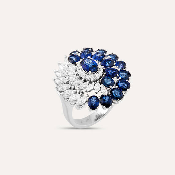 9.22 CT Sapphire and Diamond Ring - 1