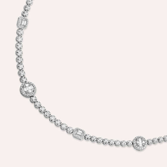 9.24 CT Baguette and Marquise Cut Diamond Necklace - 2