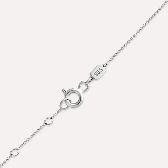 A Letter Ruby, Emerald and Diamond White Gold Necklace - 2