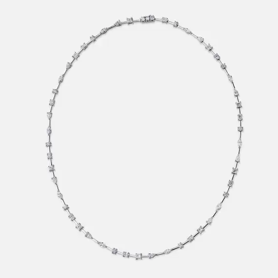 Adele 5.43 CT Diamond White Gold Necklace - 1