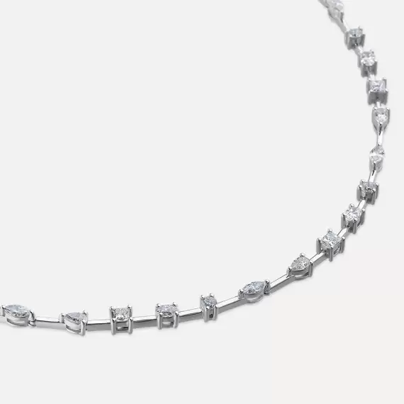 Adele 5.43 CT Diamond White Gold Necklace - 2