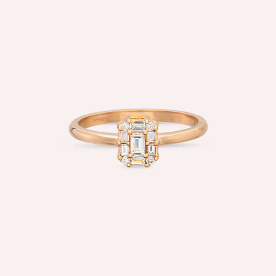 Aden 0.28 CT Baguette Cut Diamond Rose Gold Ring - 4