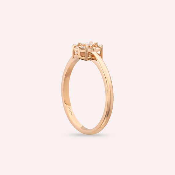 Aden 0.28 CT Baguette Cut Diamond Rose Gold Ring - 5