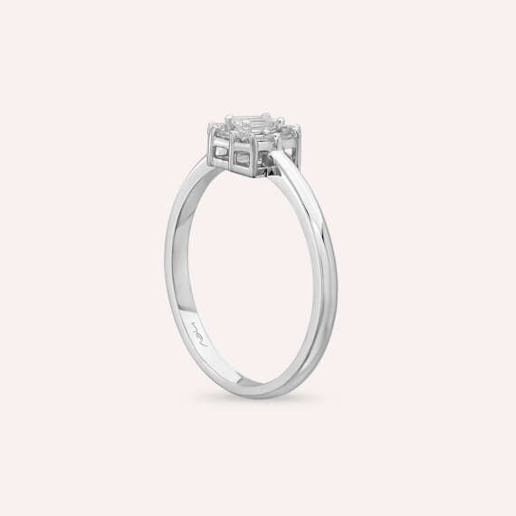 Aden 0.30 CT Baguette Cut Diamond White Gold Ring - 5