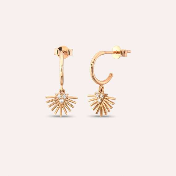 Adhafera 0.09 CT Diamond Rose Gold Earring - 1